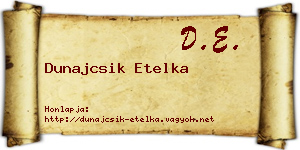 Dunajcsik Etelka névjegykártya